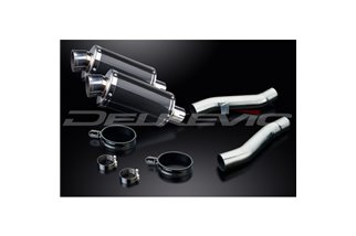 KAWASAKI ZZR400 ZZR600 1990-2009 225MM OVAL CARBON SILENCER EXHAUST KIT