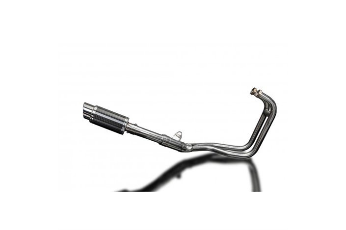 KAWASAKI ER5 1996-07 FULL EXHAUST SYSTEM 200MM CARBON ROUND SILENCER