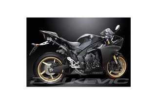 YAMAHA YZF-R1 YZFR1 09-14 DECAT 225MM KIT SCARICO SILENZIATORE OVALE IN CARBONIO