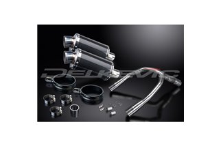 KIT SCARICO SILENZIATORE OVALE IN CARBONIO HONDA CB900F HORNET 01-09 HI LEV 225MM