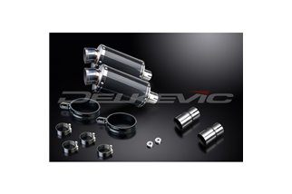 KAWASAKI EN500C 1996-2009 KIT SCARICO SILENZIATORE OVALE IN CARBONIO DA 225 MM