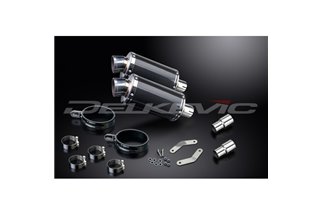 TRIUMPH SPEED TRIPLE 1050 11-14 KIT SCARICO SILENZIATORE OVALE IN CARBONIO DA 225 MM