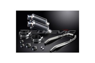 KIT SCARICO SILENZIATORE OVALE IN CARBONIO HONDA XL1000 V VARADERO 1999-14 225MM