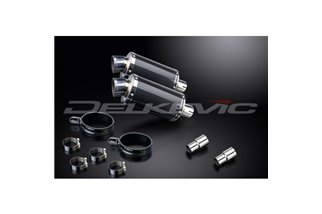 TRIUMPH SPEED TRIPLE 1050 05-10 KIT SCARICO SILENZIATORE OVALE IN CARBONIO DA 225 MM