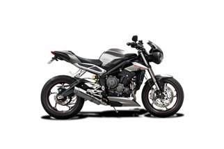 TRIUMPH STREET TRIPLE 765RS 2017-22 SL10 SILENZIATORE TONDO 350MM IN ACCIAIO INOX