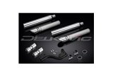 YAMAHA XVS1100/A DRAGSTAR 1998-2009 KIT SCARICO SILENZIATORE PERSONALIZZATO 550MM TAGLIO A SLITTA