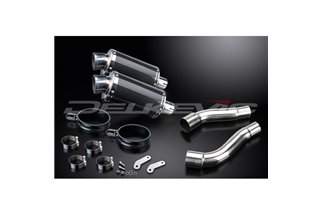 TRIUMPH STREET TRIPLE 675 07-12 KIT SCARICO SILENZIATORE OVALE IN CARBONIO DA 225 MM