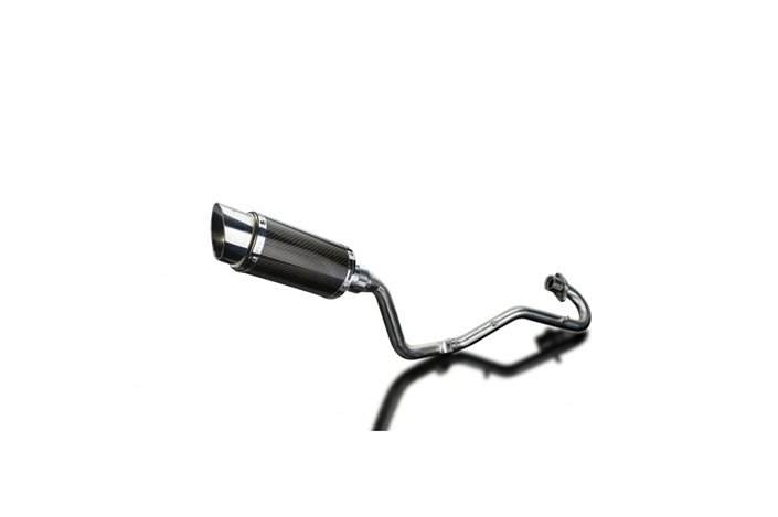 SISTEMA DI SCARICO COMPLETO HONDA XR125L 2003-2010 SILENZIATORE TONDO IN CARBONIO DA 200 MM