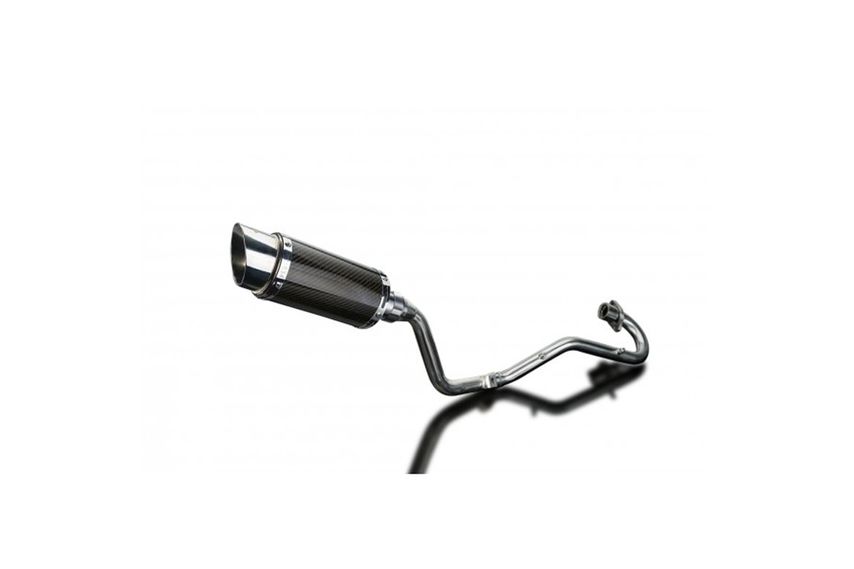 SISTEMA DI SCARICO COMPLETO HONDA XR125L 2003-2010 SILENZIATORE TONDO IN CARBONIO DA 200 MM