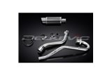 SISTEMA DI SCARICO COMPLETO HONDA XR125L 2003-2010 SILENZIATORE TONDO IN CARBONIO DA 200 MM