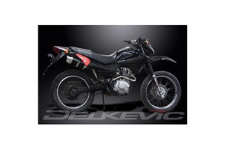 SISTEMA DI SCARICO COMPLETO HONDA XR125L 2003-2010 SILENZIATORE TONDO IN CARBONIO DA 200 MM