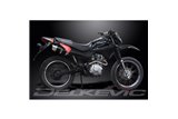 SISTEMA DI SCARICO COMPLETO HONDA XR125L 2003-2010 SILENZIATORE TONDO IN CARBONIO DA 200 MM