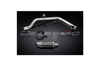 SISTEMA DI SCARICO COMPLETO HONDA CB125F 2015-2018 SILENZIATORE TONDO IN CARBONIO DA 200 MM