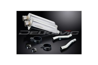 KAWASAKI ZZR400 ZZR600 1990-2009 KIT SCARICO SILENZIATORE BSAU IN ACCIAIO OVALE DA 350 MM