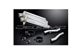 KAWASAKI ZZR400 ZZR600 1990-2009 KIT SCARICO SILENZIATORE BSAU IN ACCIAIO OVALE DA 350 MM