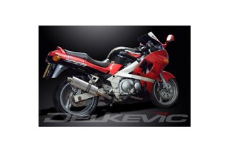 KAWASAKI ZZR400 ZZR600 1990-2009 KIT SCARICO SILENZIATORE BSAU IN ACCIAIO OVALE DA 350 MM