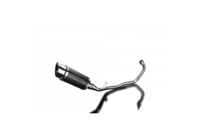 SISTEMA DI SCARICO COMPLETO HONDA CBR125R 2011-2018 SILENZIATORE TONDO IN CARBONIO DA 200 MM