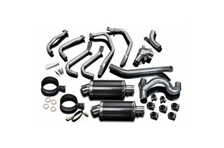 HONDA VFR800 VTEC 2002-13 EXHAUST SYSTEM 225MM CARBON OVAL SILENCERS