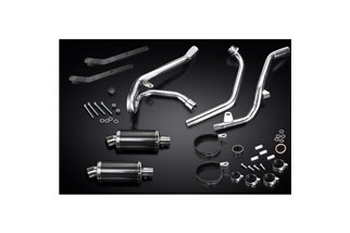 SUZUKI SV650 98-02 SISTEMA DI SCARICO COMPLETO 2-2 SILENZIATORI OVALI IN CARBONIO DA 225 MM