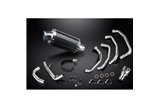 KAWASAKI ZZR1100 1990-2001 SISTEMA DI SCARICO 4-1 SILENZIATORI OVALI IN CARBONIO DA 225 MM