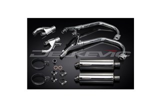 YAMAHA V-MAX VMX1200 FULL EXHAUST SYSTEM 350MM STAINLESS OVAL BSAU SILENCERS