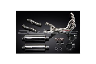 KAWASAKI ZZR400/600 1990-2009 SISTEMA DI SCARICO COMPLETO 4-2 SILENZIATORI INOX DA 350 MM