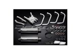 YAMAHA XJR1300 1998-06 SISTEMA DI SCARICO COMPLETO 4-2 SILENZIATORI OVALI IN ACCIAIO INOX DA 350 MM