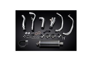 KAWASAKI NINJA 300 2013-19 SCARICO COMPLETO 2-1 350MM CARBONIO OVALE BSAU SILENZIATORE