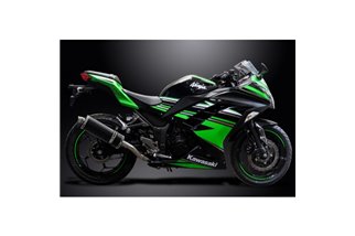 KAWASAKI NINJA 300 2013-19 SCARICO COMPLETO 2-1 350MM CARBONIO OVALE BSAU SILENZIATORE