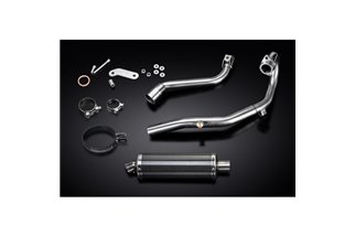 SISTEMA DI SCARICO COMPLETO HONDA CRF250L 2017-2020 SILENZIATORE BSAU OVALE IN CARBONIO DA 350 MM