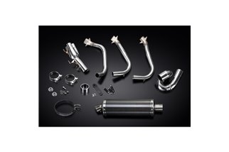 TRIUMPH STREET TRIPLE 765RS 2017-20 COMPLETE EXHAUST SYSTEM 450MM OVAL CARBON