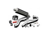 SUZUKI DR350 1990-1999 SCARICO COMPLETO 350MM SILENZIATORE OVALE IN CARBONIO CAN