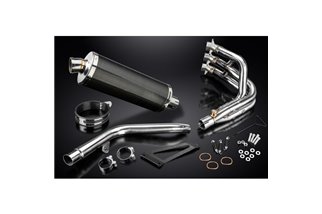 DAYTONA 675 675R 09-12 SILENZIATORE OVALE IN FIBRA DI CARBONIO 350MM 3-1 COMPLETO