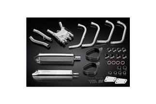 SISTEMA DI SCARICO COMPLETO YAMAHA XJR1200 4-2 SILENZIATORI TRI BSAU IN ACCIAIO INOX DA 320 MM