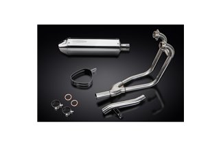 SUZUKI GS500 E/F 1989-2009 SISTEMA DI SCARICO COMPLETO 2-1 SILENZIATORE TRIPOLARE IN ACCIAIO INOX DA 320 MM