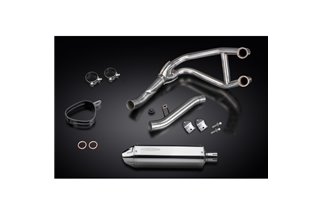 SISTEMA DI SCARICO COMPLETO 2-1 KAWASAKI GPZ500S SILENZIATORE TRI BSAU INOX DA 320 MM