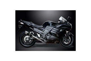 KAWASAKI ZZR1400 ZX14 2012-2023 SISTEMA DI SCARICO 4-1 SILENZIATORE TONDO IN CARBONIO DA 200 MM