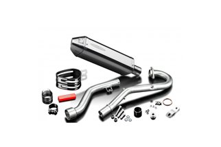 SUZUKI DR350 1990-1999 SCARICO COMPLETO 320MM SILENZIATORE INOX TRI-OVALE CAN