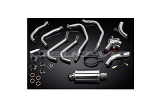 SISTEMA DI SCARICO COMPLETO HONDA VFR800FI 98-01 SILENZIATORE OVALE INOX DA 225 MM