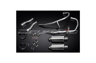 SISTEMA DI SCARICO COMPLETO 2-2 KAWASAKI GPZ500S SILENZIATORI OVALI INOX DA 225 MM