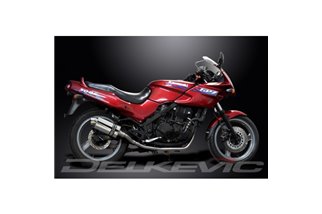 SISTEMA DI SCARICO COMPLETO 2-2 KAWASAKI GPZ500S SILENZIATORI OVALI INOX DA 225 MM