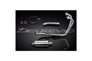 HONDA CBF500-A-ABS 2004-08 SISTEMA DI SCARICO COMPLETO SILENZIATORE OVALE INOX DA 225 MM