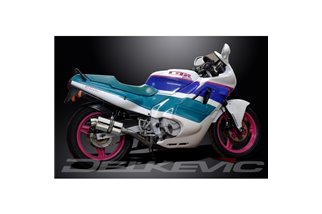 SISTEMA DI SCARICO COMPLETO HONDA CBR600F 1987-1990 SILENZIATORE OVALE INOX DA 225 MM