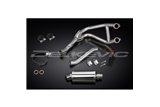 SISTEMA DI SCARICO COMPLETO 2-1 KAWASAKI GPZ500S SILENZIATORE OVALE INOX DA 225 MM