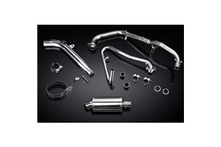 SISTEMA DI SCARICO COMPLETO HONDA XL125V VARADERO SILENZIATORE OVALE INOX DA 225 MM