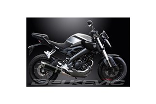 YAMAHA MT125 2014-2019 SISTEMA DI SCARICO COMPLETO SILENZIATORE TONDO BSAU IN CARBONIO DA 350 MM