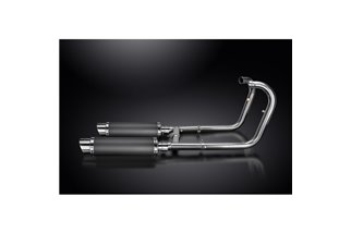 KAWASAKI W650 W800 2019-2024 SISTEMA DI SCARICO COMPLETO SILENZIATORI TONDO IN CARBONIO DA 350 MM