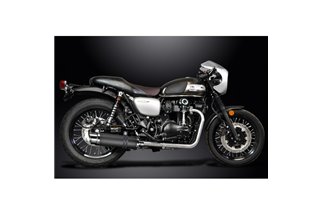 KAWASAKI W650 W800 2019-2024 SISTEMA DI SCARICO COMPLETO SILENZIATORI TONDO IN CARBONIO DA 350 MM