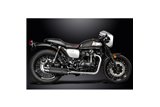 KAWASAKI W650 W800 2019-2024 SISTEMA DI SCARICO COMPLETO SILENZIATORI TONDO IN CARBONIO DA 350 MM