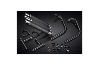 KAWASAKI W650 W800 2019-24 SCARICO COMPLETO 2-2 SILENZIATORI TONDO 350MM CARBONIO CERAMICA